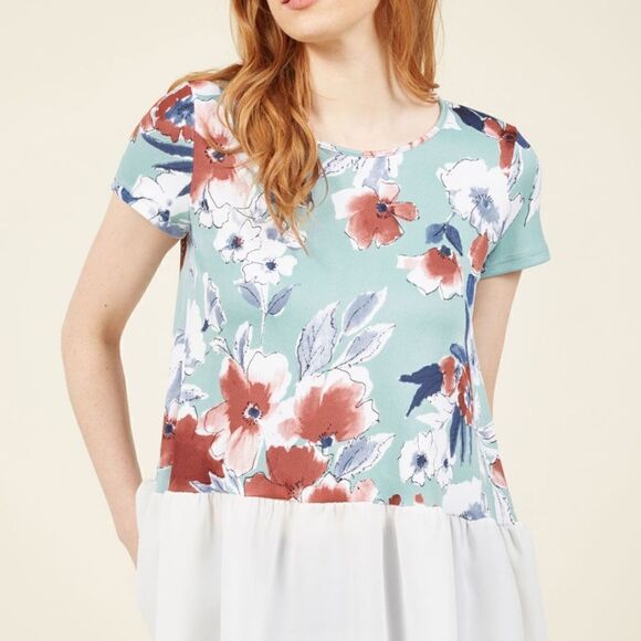 Jessy B by ModCloth - Flowy Peplum Blouse - Picture 1 of 8
